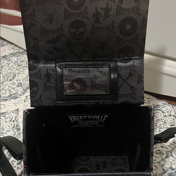 Gothic Black Crossbody Bag with Ghost Design - Picture 2 of 5